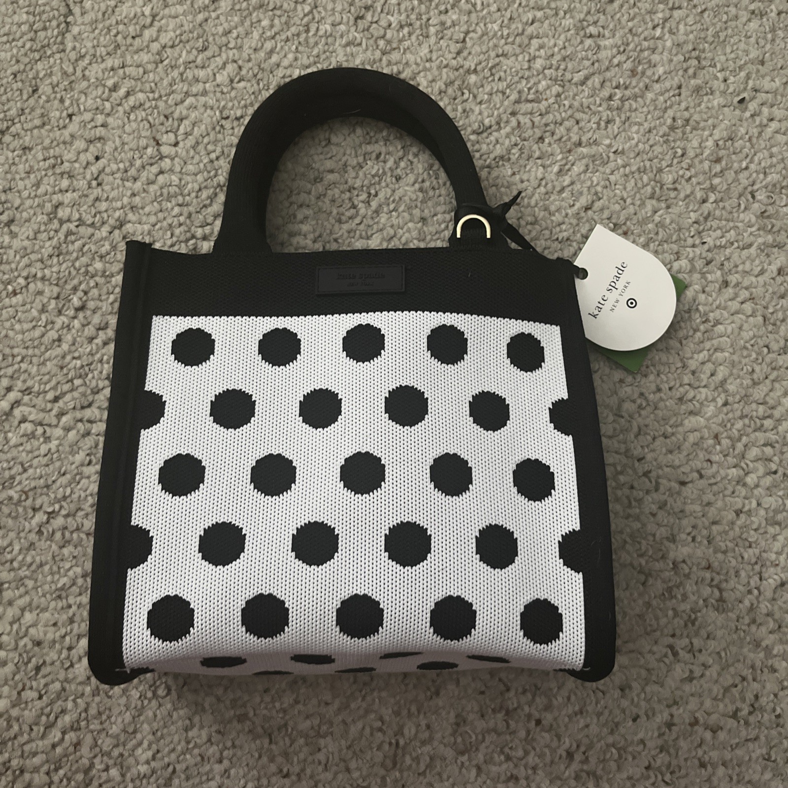 Kate Spade New York x Target Polka Dot Knit Crossbody Bag Purse White Black