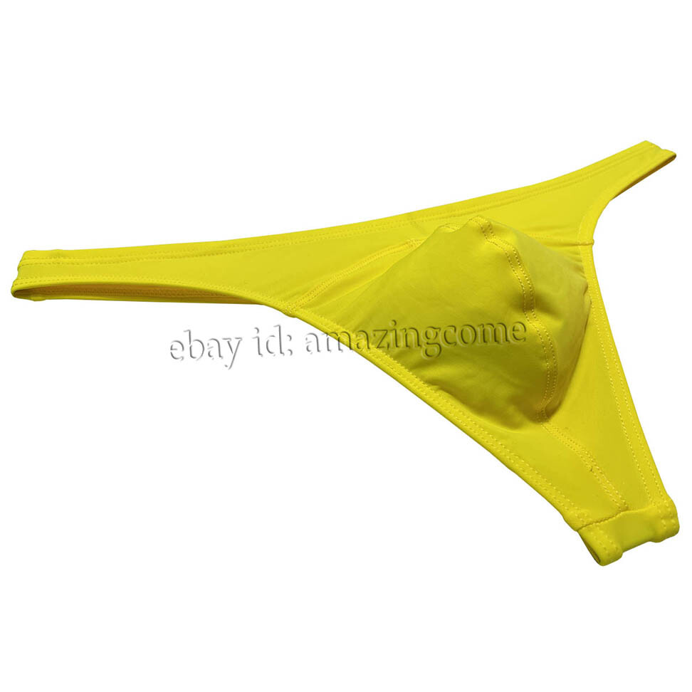 Men’s Matte Swimming Cloth T-back Smooth Thong Underwear Elastic Bikini Tangas