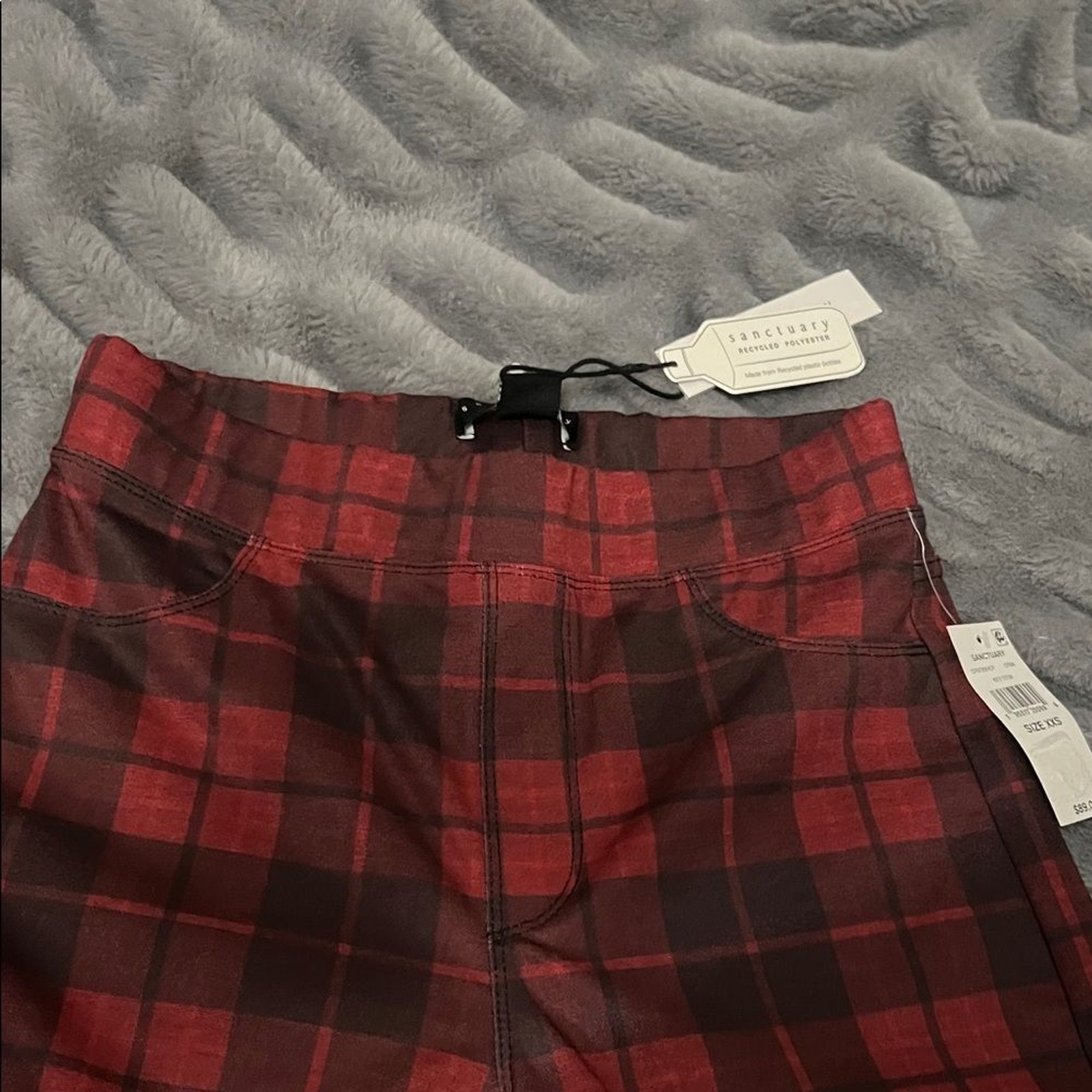 Sanctuary Red and Black Checkered Skinny Pants Size:XXS Retail: $89