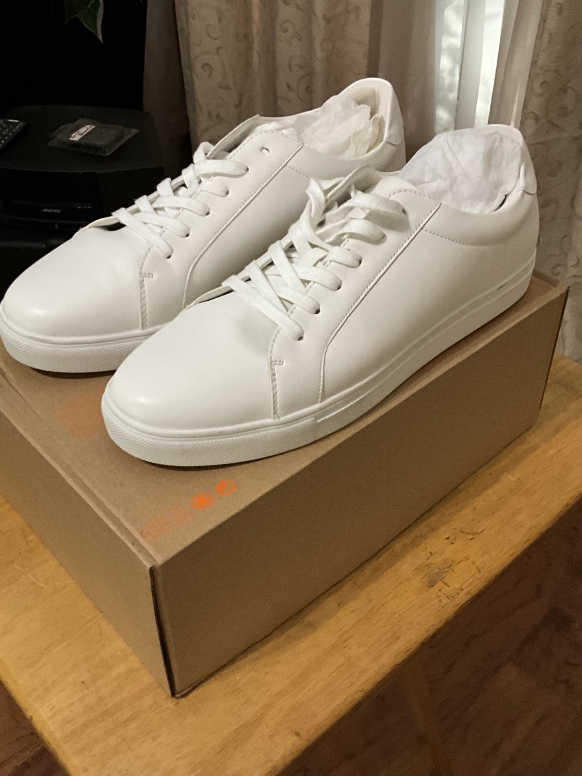 Kenneth Cole Awearness Mens Size 11.5 Sneakers Shoes White Leather