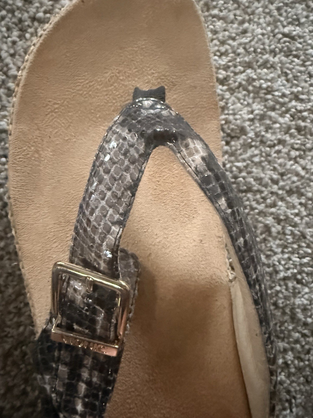 Vionic Women’s Polina Snakeskin Print Wedge Sandals Flip Flop Heal NEW Size 10