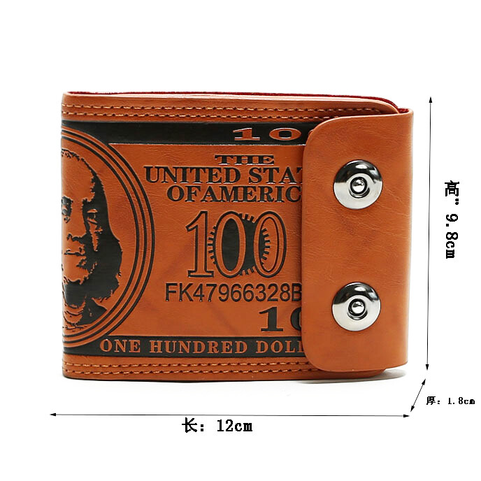 Men Novelty US 100 Dollar Wallet Bill Money Safe Purse with Magnetic Buckle Gift