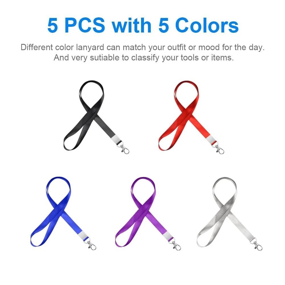 5 Pcs Badge Lanyards with Clip for Keys Id Badges, Premium Lanyard Strap For…