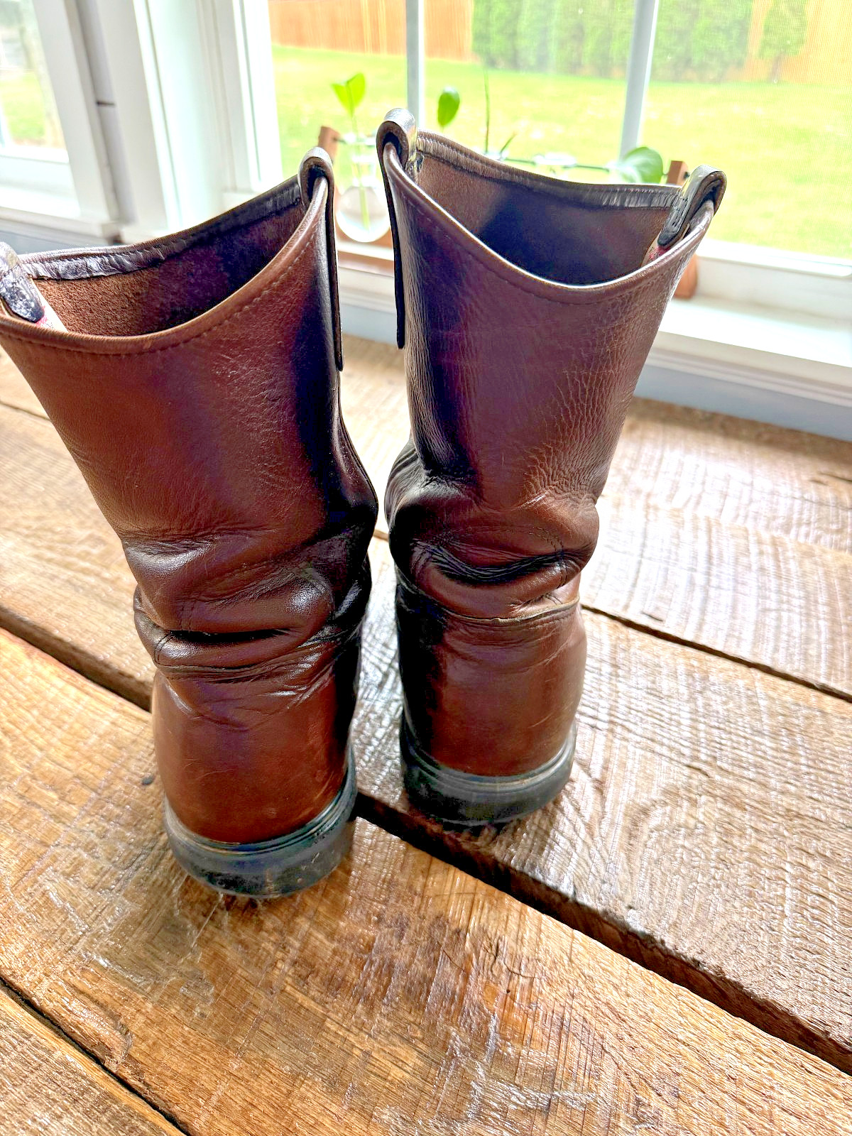 Red Wing Pecos 4470 Brown Leather Steel Toe Boots Men’s Size 11 EE Pull On Shoes
