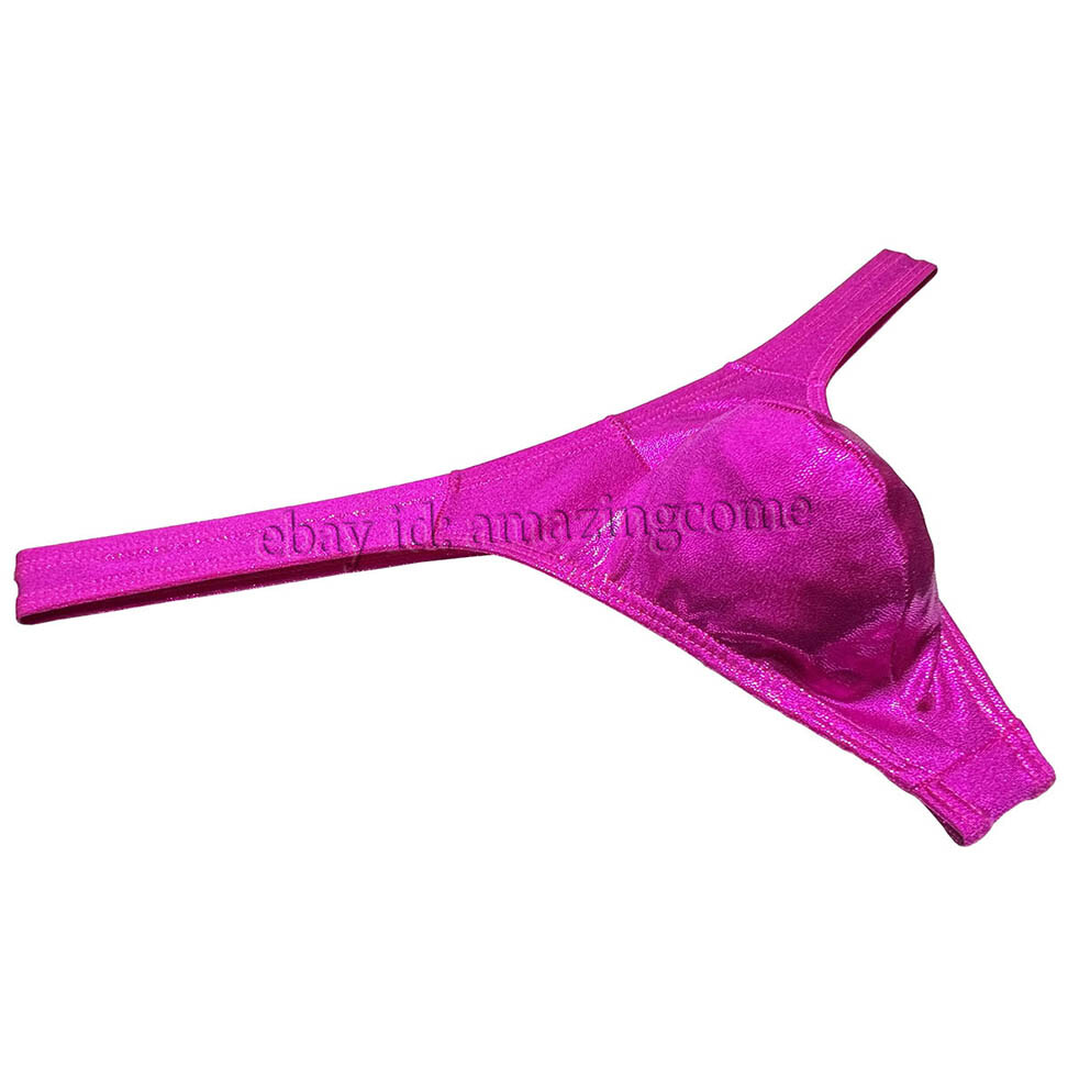 Men Gloss Bikini Thong Underwear Classics T-back Elastic Bulge Pouch Underpants