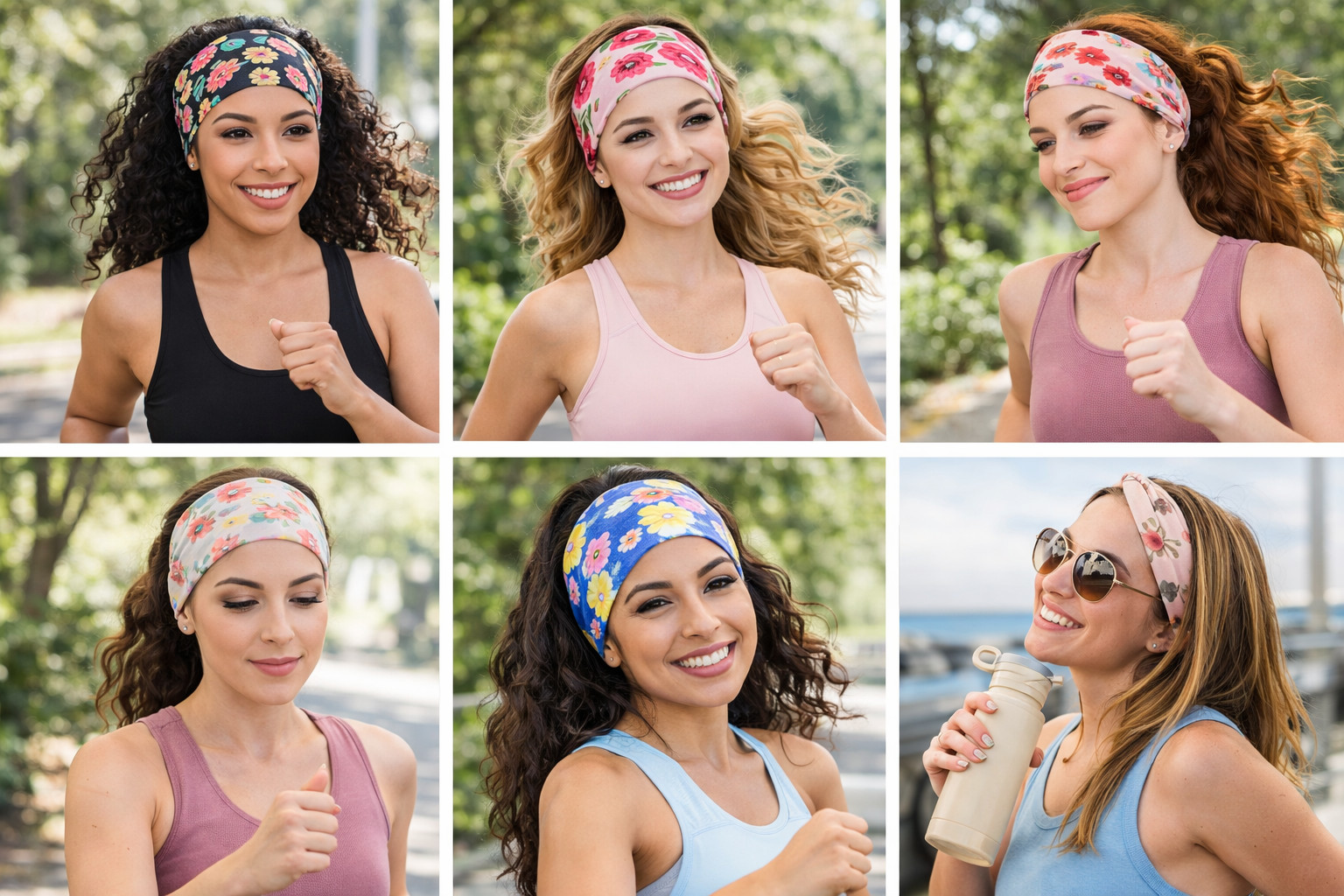 6pcs Women Flower Headwrap Boho Wide Stretch Women Headband Turban Headwear Lot