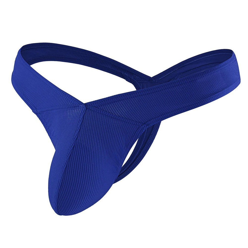 Men’s Curved Pouch Thong Underwear T-Back Low Rise G-String Nylon Spandex Mix