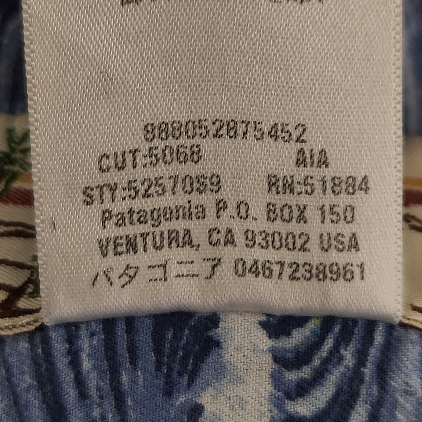 Patagonia Pataloha Shirt Mens Large Blue Swirl Wave Organic Cotton Tencel 52570