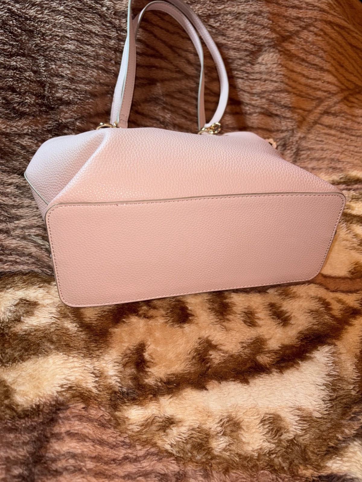 Nanette Lepore Womens Pink White Double Handle Shoulder Tote Handbag W/ Wallet