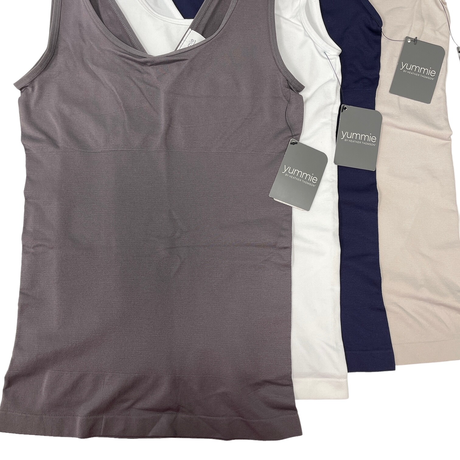 Yummie Tank Top Seamless 2 Way Shaper V Neck Scoop Cami Slimmer Moderate Control