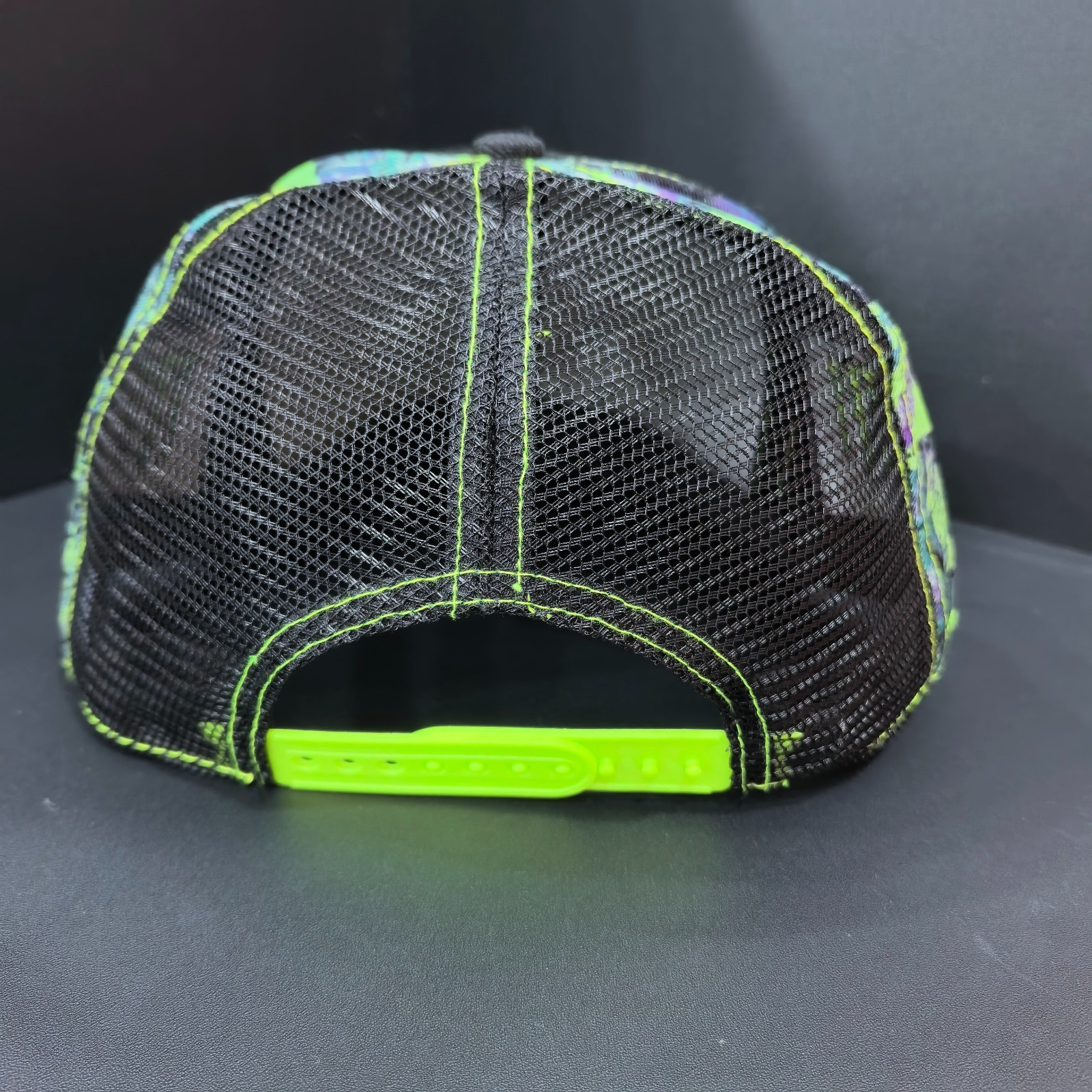 Monster Energy YAMAHA Green Tie-Dye Flat-Brim Cap Rear Mesh Design