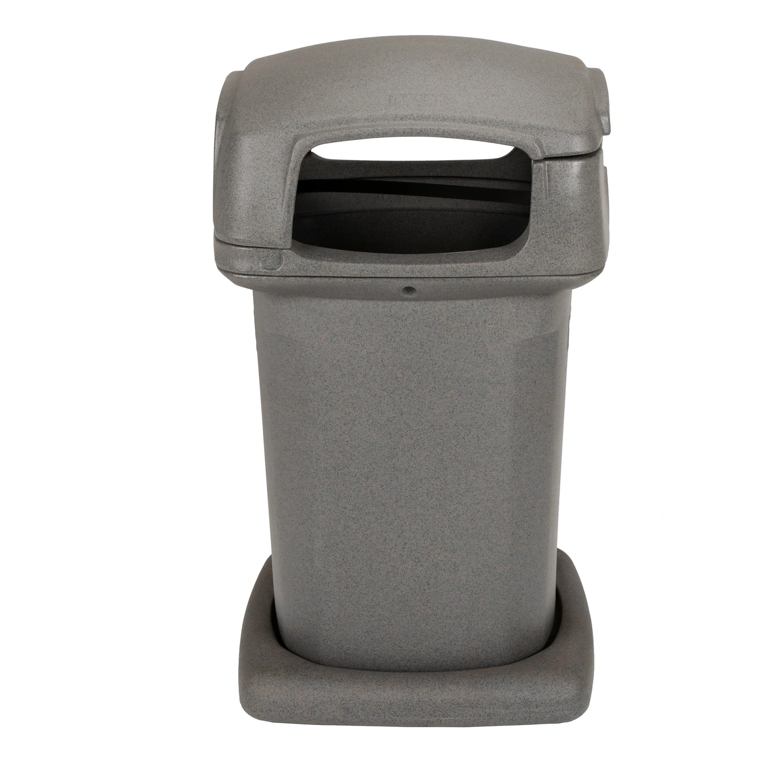 Toter 60 Gallon Graystone Plastic Commercial Hinged Lid Trash Can|12333