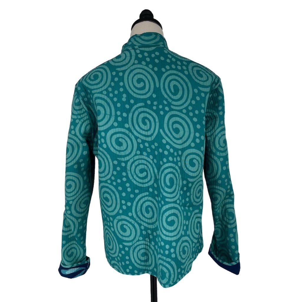 Draper’s & Damon’s Womens M Reversible Dragonfly/Swirl Quilted Jacket Multicolor