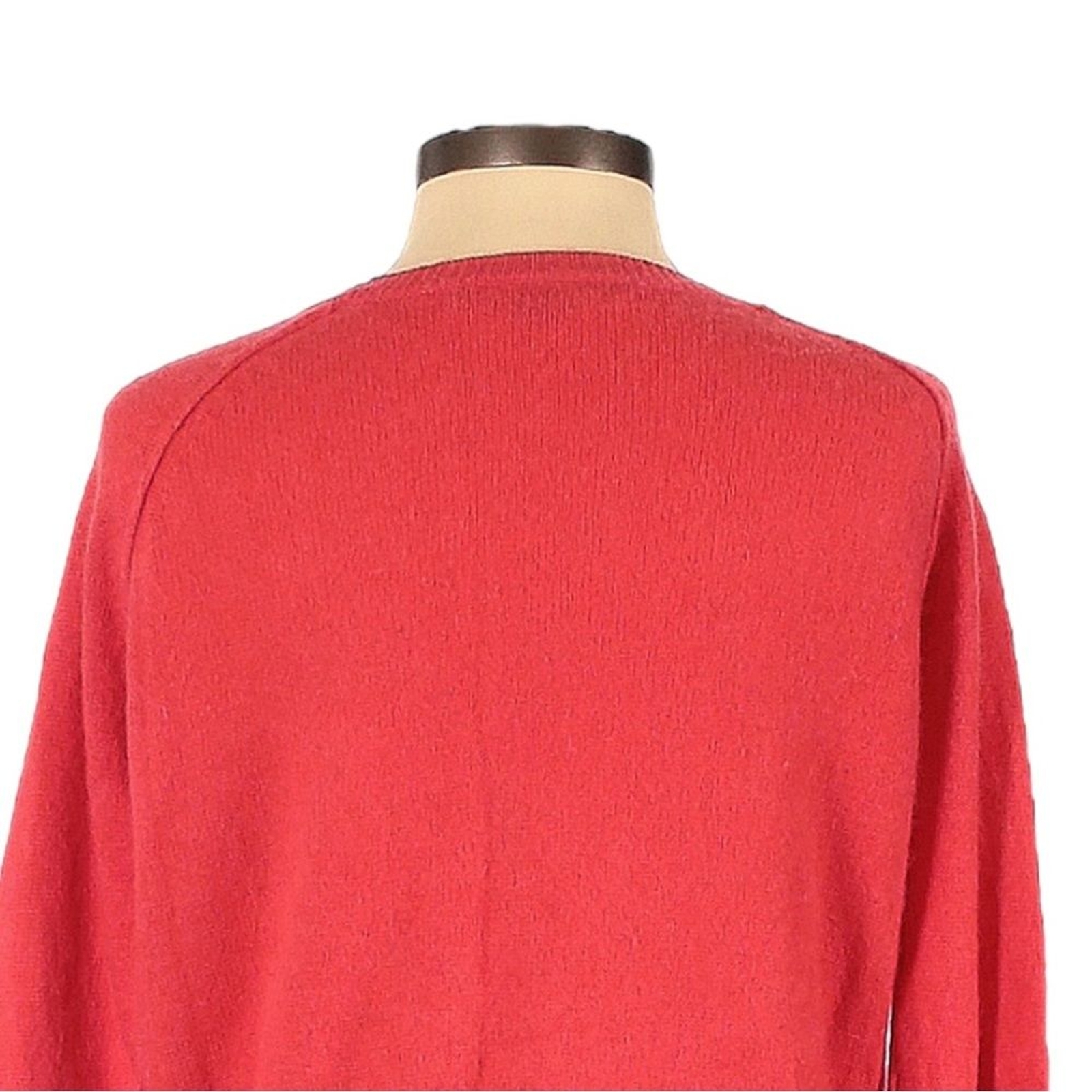 Sea Bleu Cashmere Crewneck Sweater XS Coral Red 100% Cashmere Ribbed