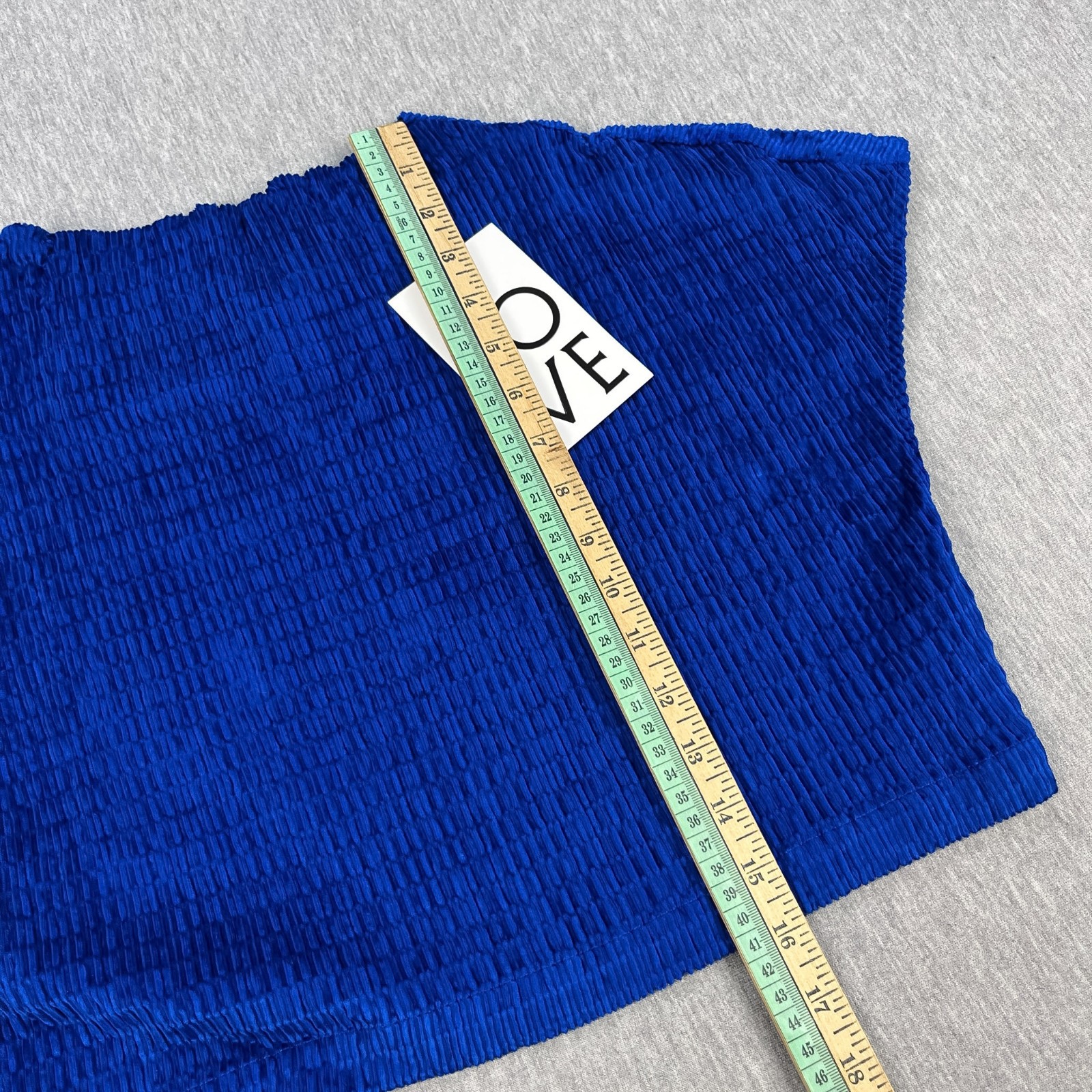 TOVE Alina Batwing Top Womens 42 (US 10) Deep Blue Crinkle Velvet Crop NEW