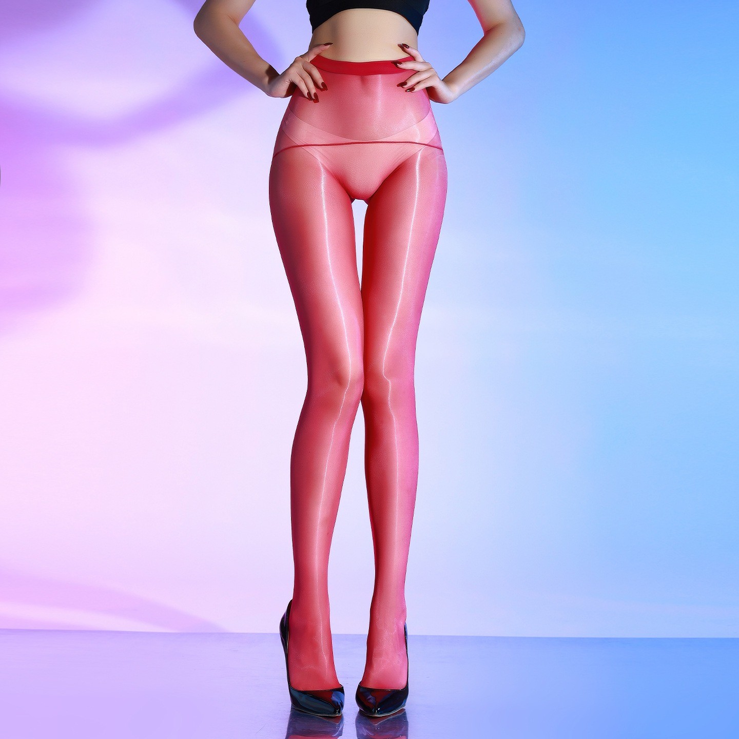 5D Seamless Oily Shiny Glossy Stockings Tights Ultra-Thin Sheer Nylon Pantyhose