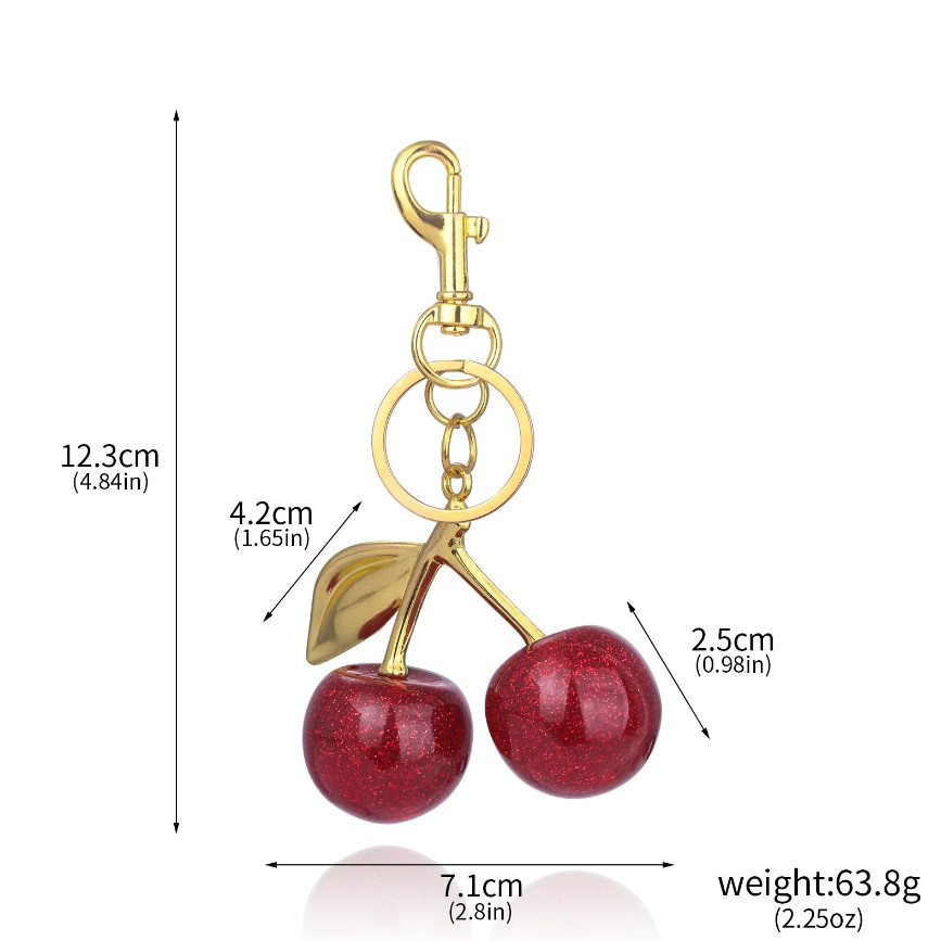 1pcs Red Cherry Pendant Keychain – Summer Fruit Charm for Bags & Keys – NEW