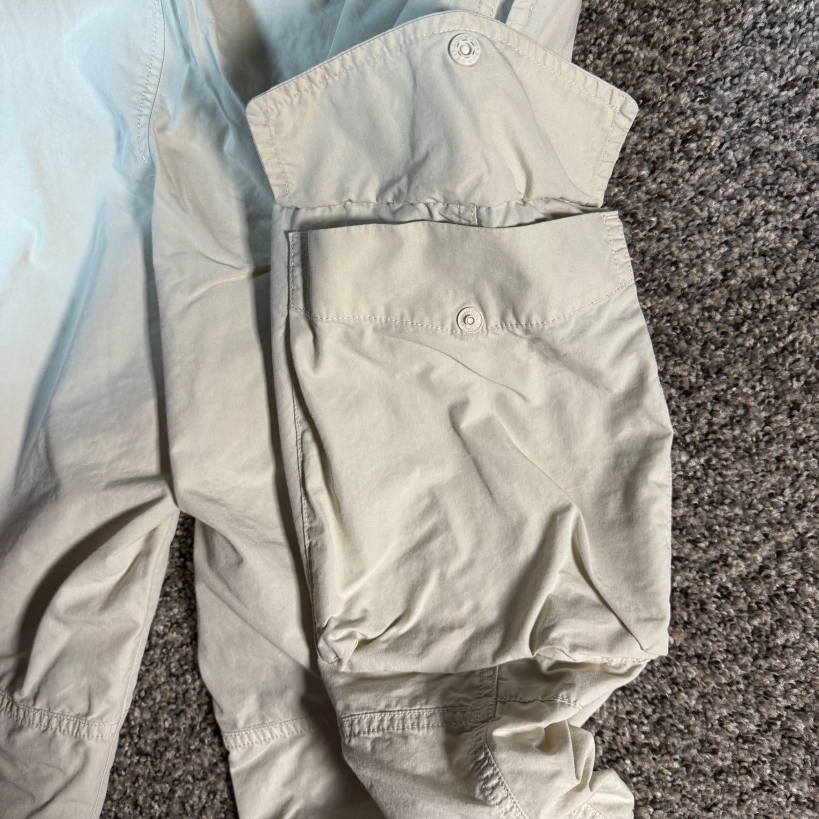 Uniqlo Mens Large Cargo Utility Pants Beige Cotton
