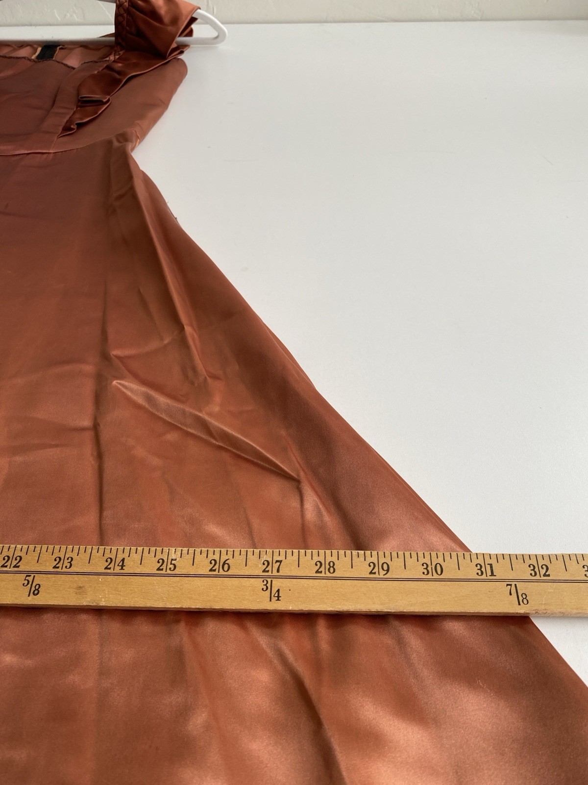 Vintage 40s 50s handmade S Heavy Satin long maxi dress Big Bow