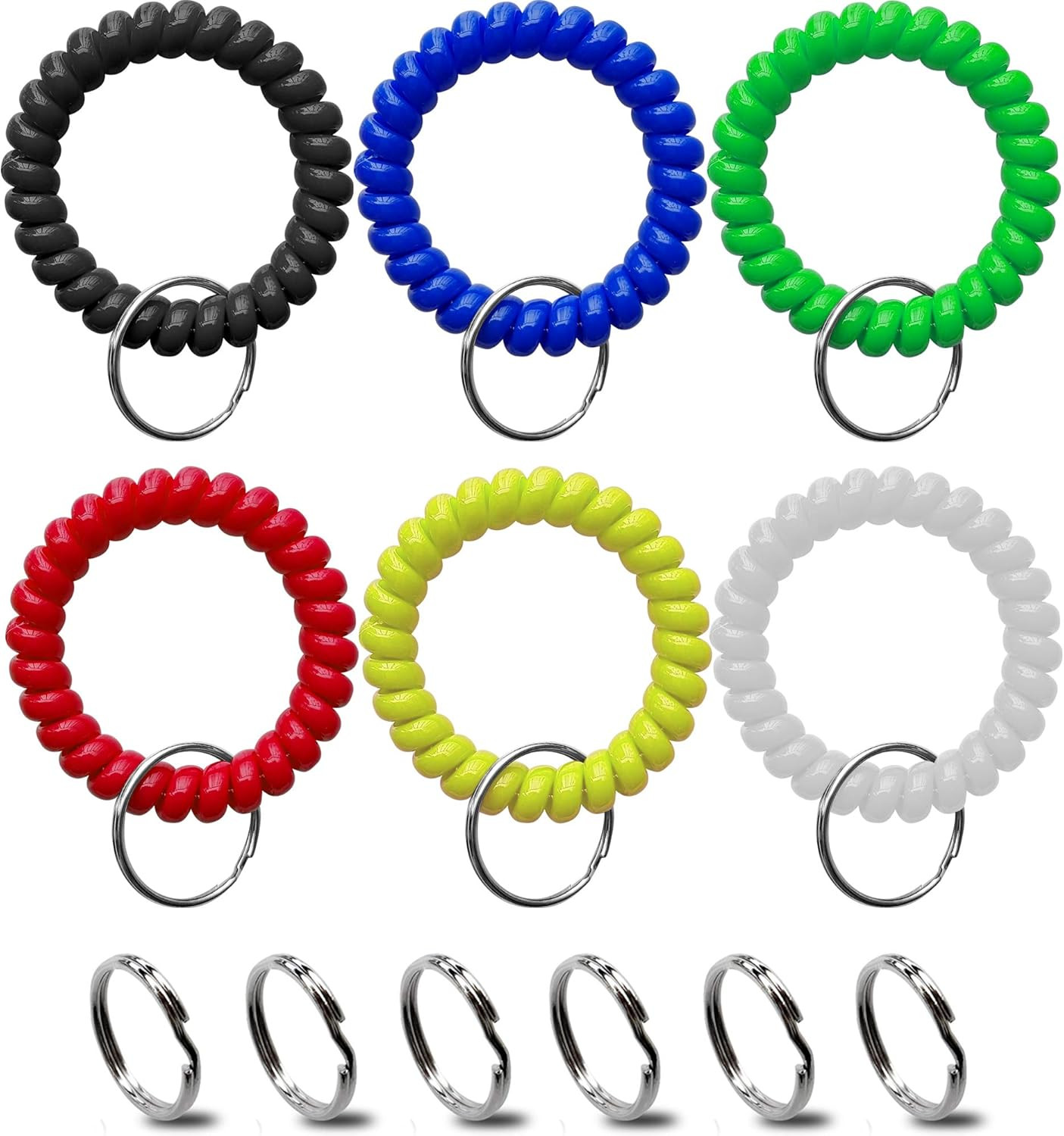 Wrist Keychain – Spring Spiral Stretch Coil Wristband Key Ring Key Chain, for Gy