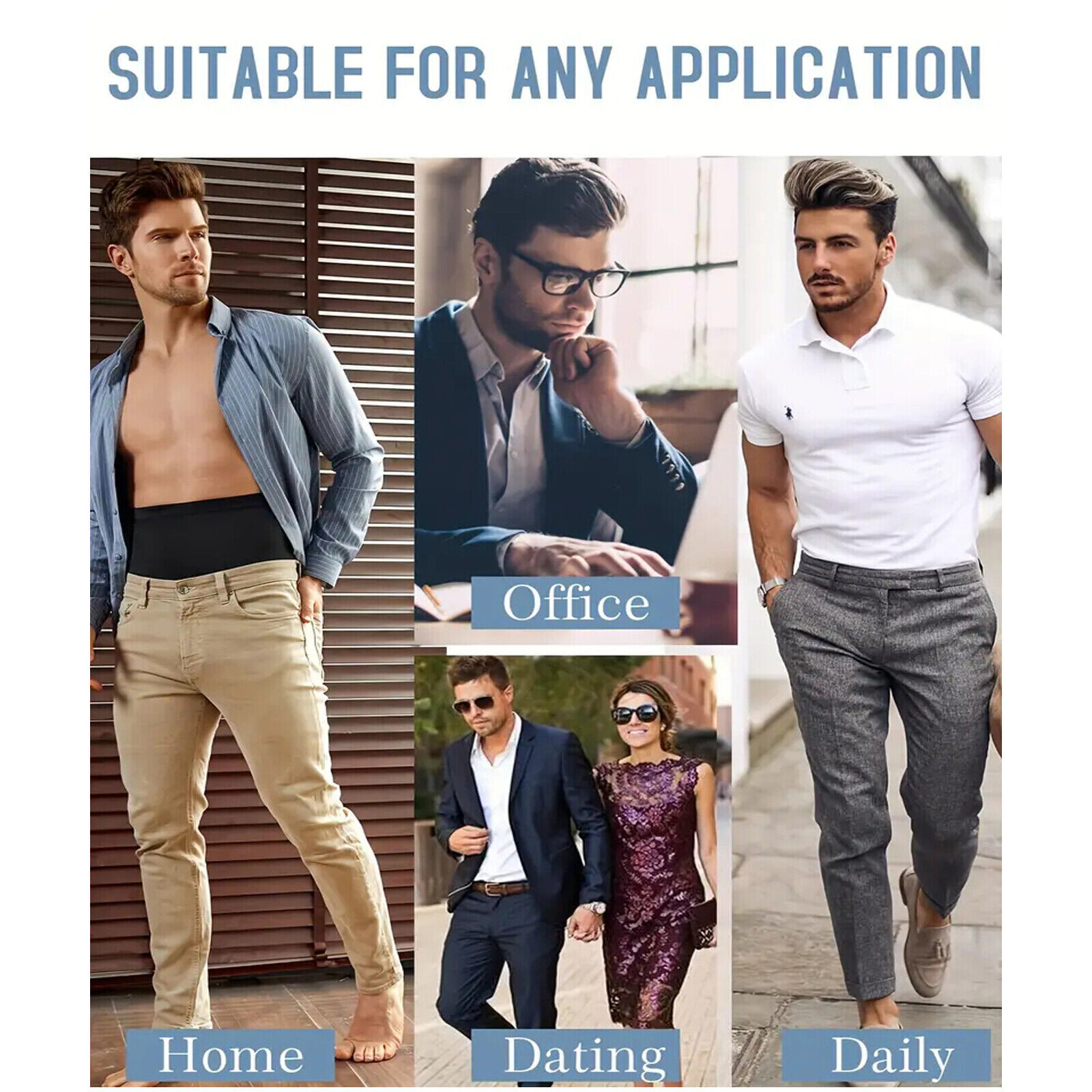 Mens Body Shaper Posture-Improving Tummy Control Compression Boxers Underwear