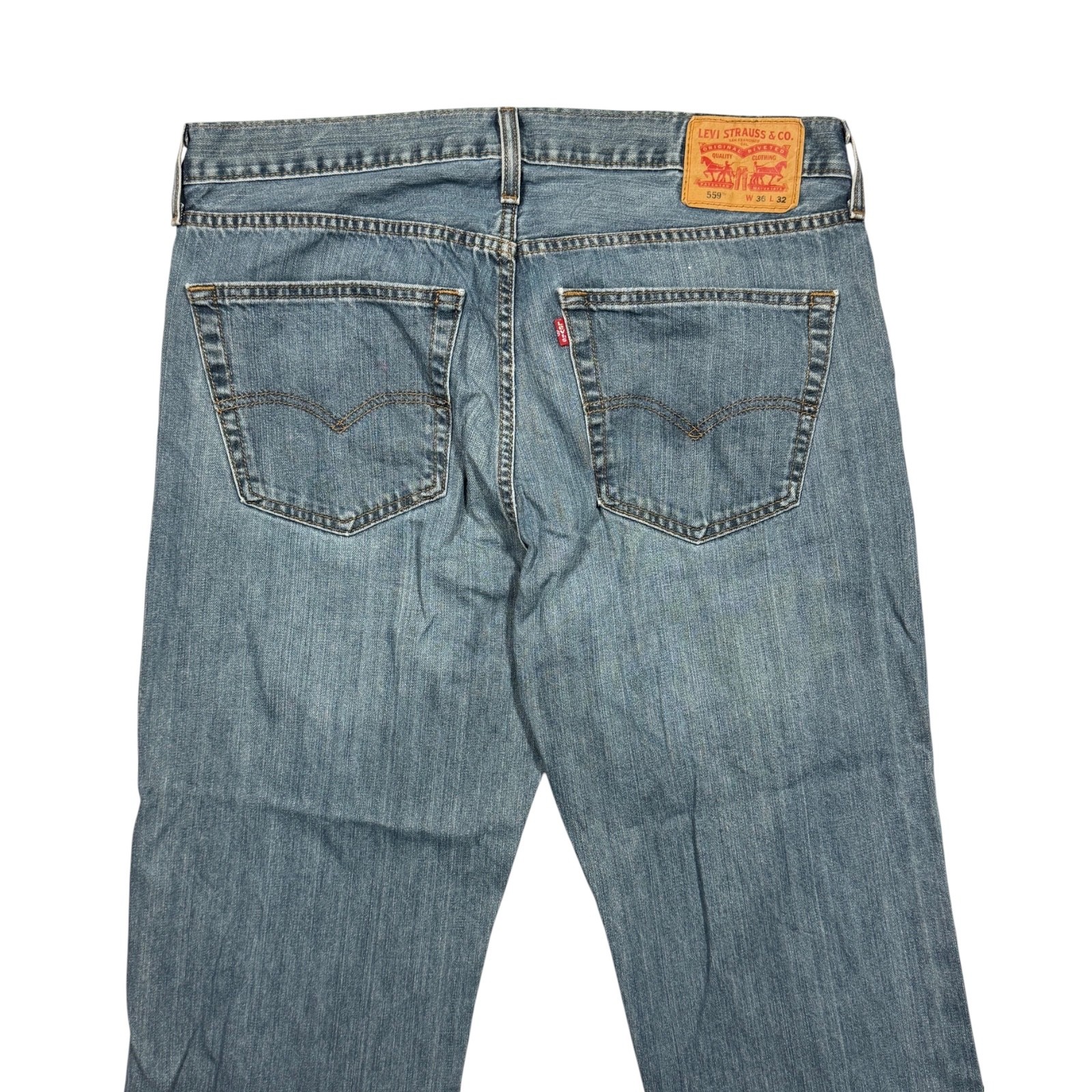 Levi’s 559 Blue Straight Leg Relaxed Fit Zip Fly Men’s Jeans Size 36W 32L