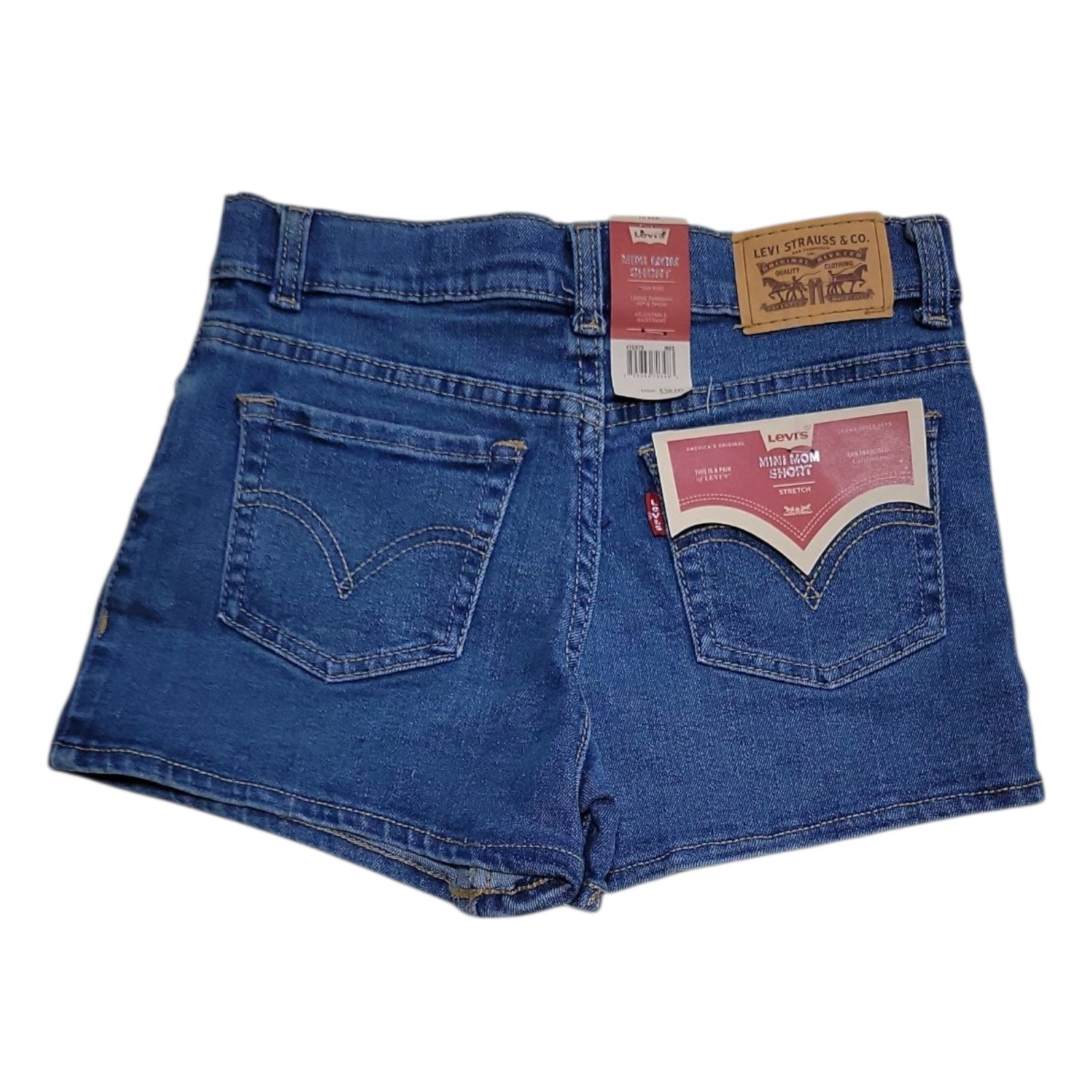 Levi’s High Rise Adjustable Waistband Stretch Mini Mom Shorts