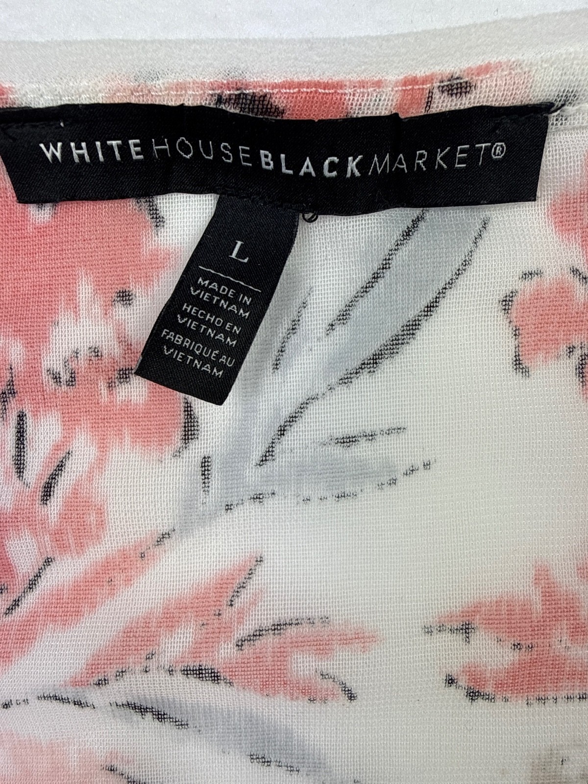 White House Black Market Floral Sleeveless Top Large