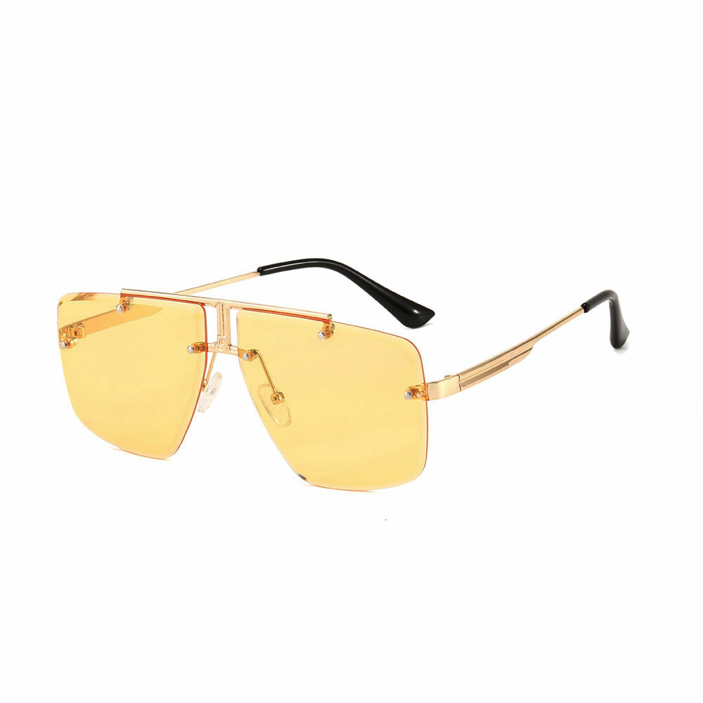 Square Pilot Rimless Sunglasses Mens Driving Outdoor UV400 Fashion Shades
