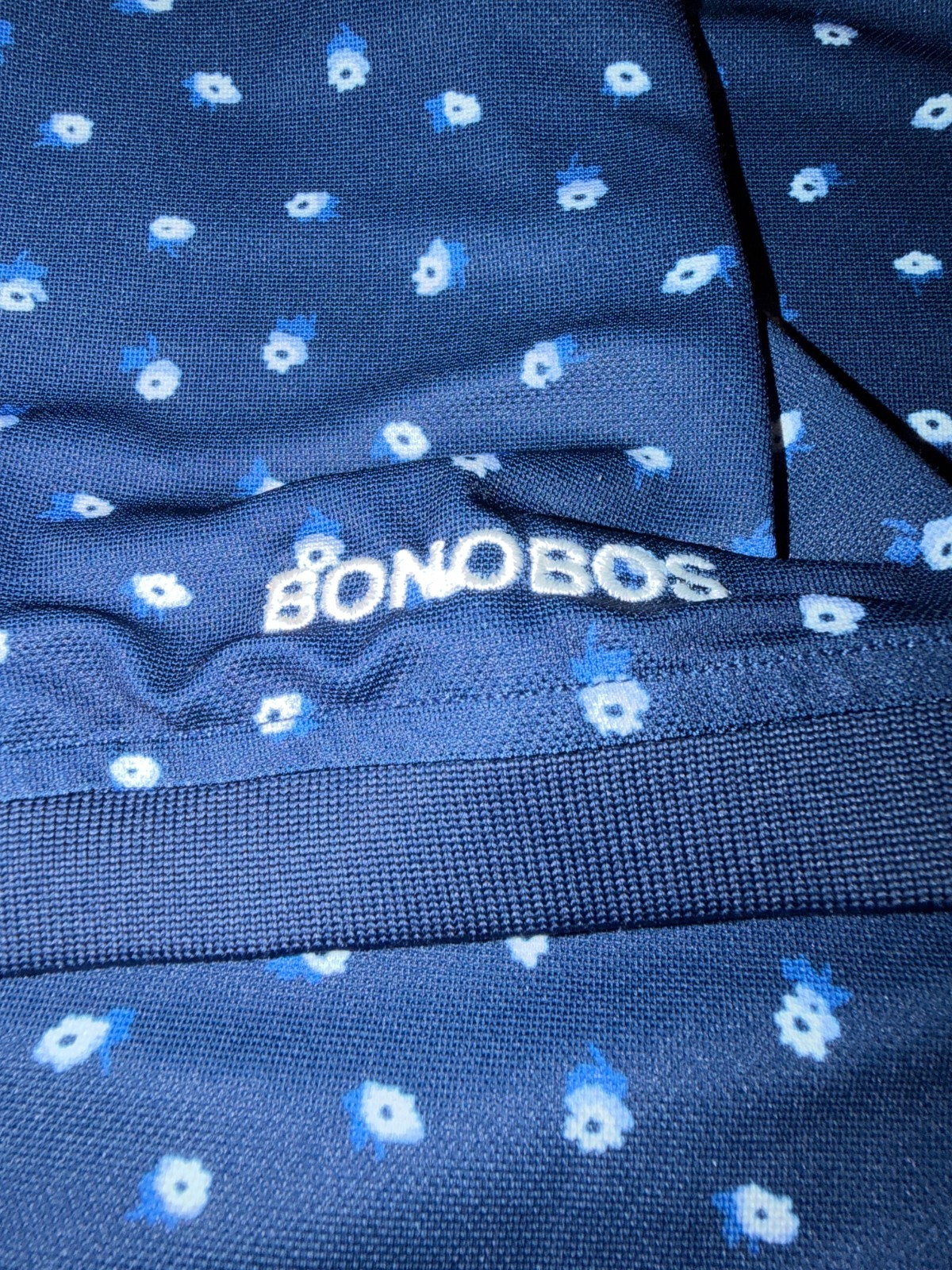 Bonobos Golf Polo Shirt Mens Large Slim Fit Blue Floral Performance Stretch Peru