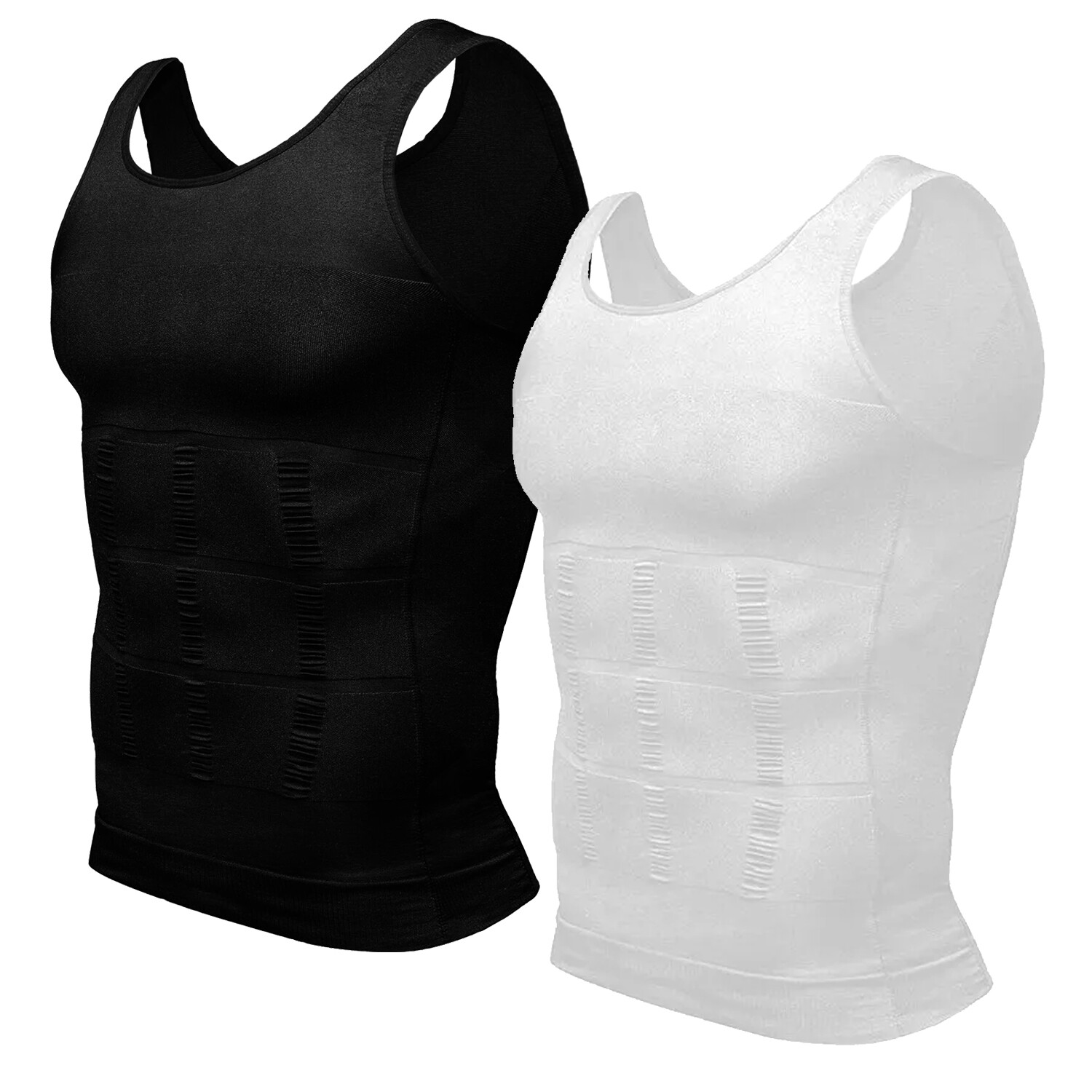 2/1PCS Mens Body Shaper Slimming Tummy Vest Compression Shirt Tank Top Shapewear