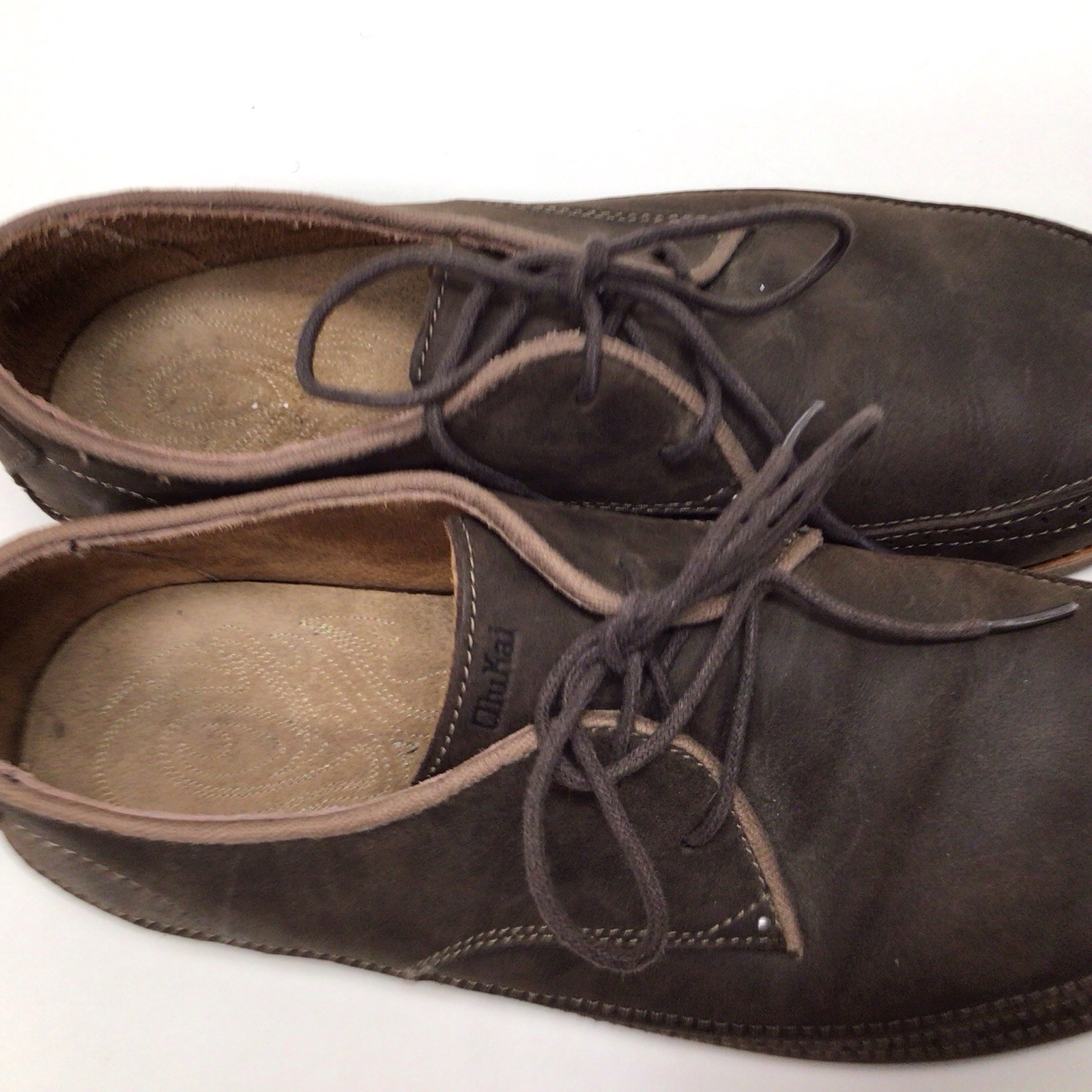 OluKai Honolulu Lace Up Men’s Brown Leather Oxford Casual Shoes Size 9