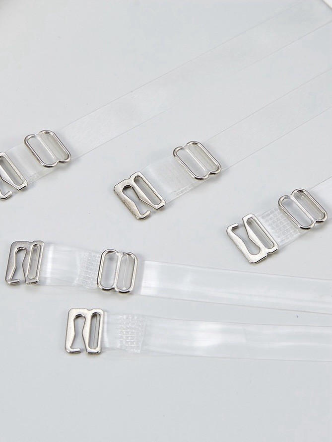 2 Pairs Clear Transparent Invisible Adjustable Shoulder Bra Straps, 1/1.5/1.8CM