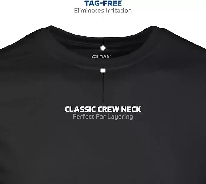 Gildan (6-pack) Black Solid Ultra Cotton Short Sleeve Blank Tee T-Shirt S-XXL
