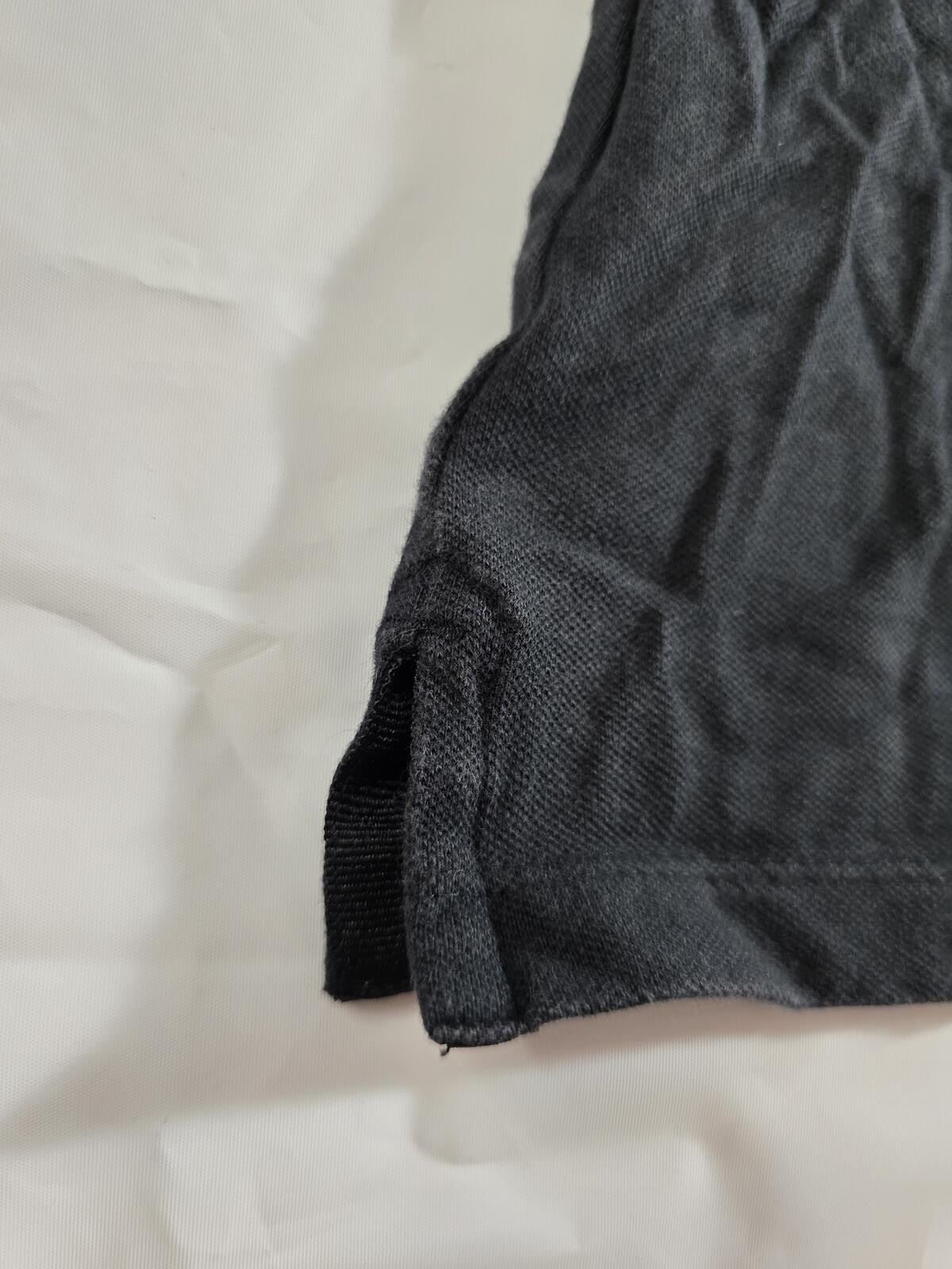 LL Bean Womens Short Sleeve Polo Shirt Black Slightly Fitted Pique Size S