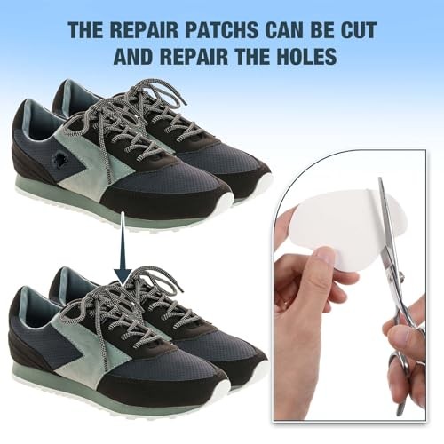 COMNICO 24pcs Shoe Heel Repair Sneaker Toe Prevention Repair Shoe Hole