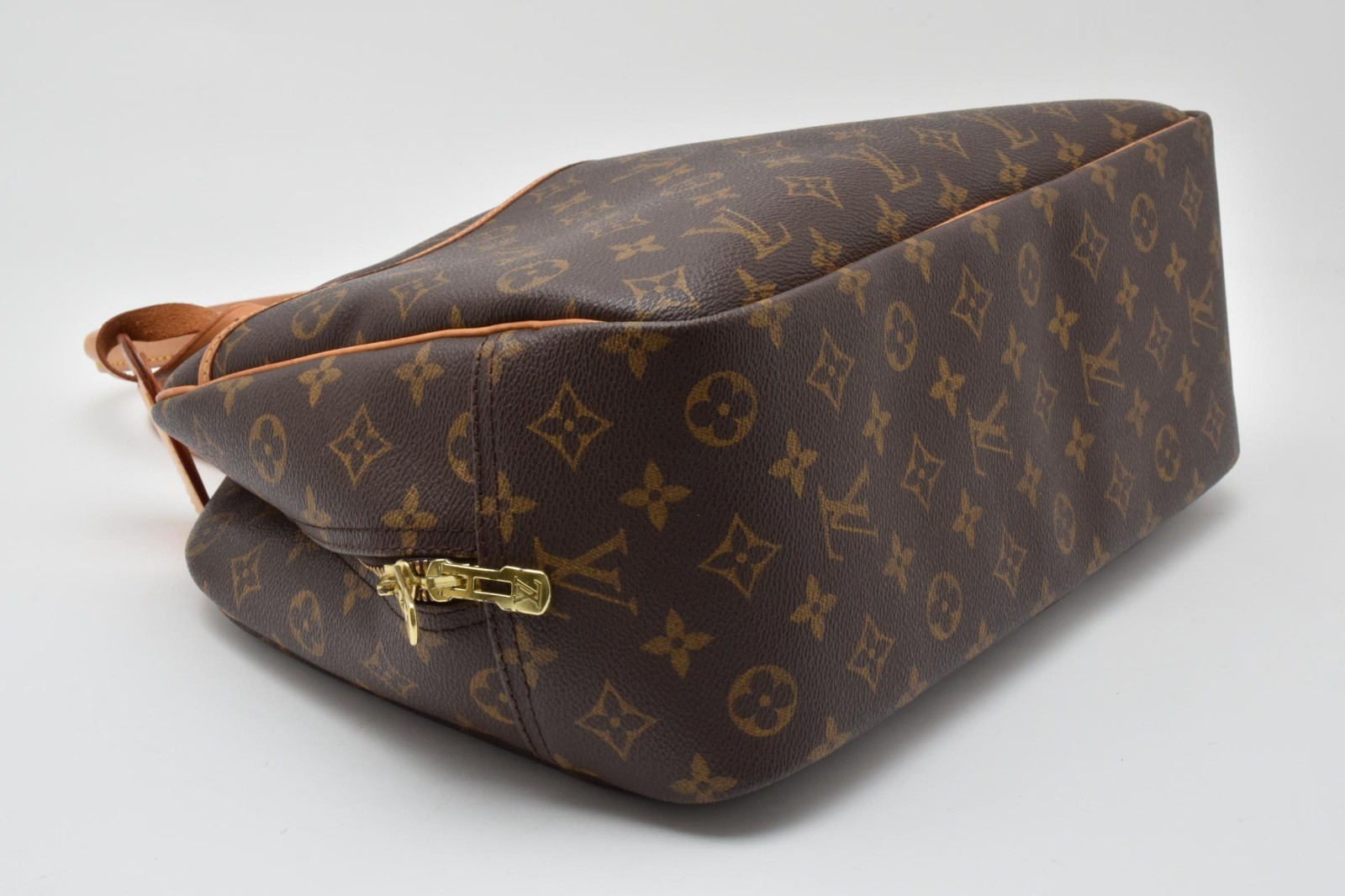 LOUIS VUITTON LV Logo Deauville Hand Bag Tote Bag Monogram Leather Brown M47270