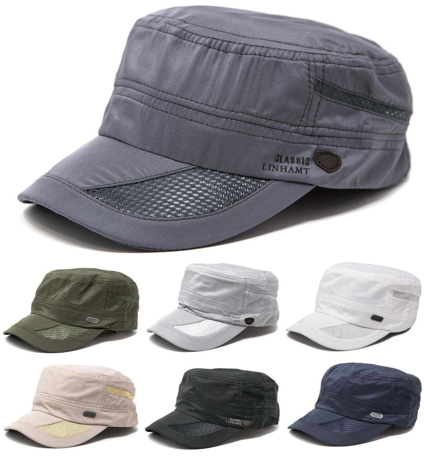 Men’s Classic Summer Army Hat Military Cadet Patrol Style Brim Spring Summer Cap