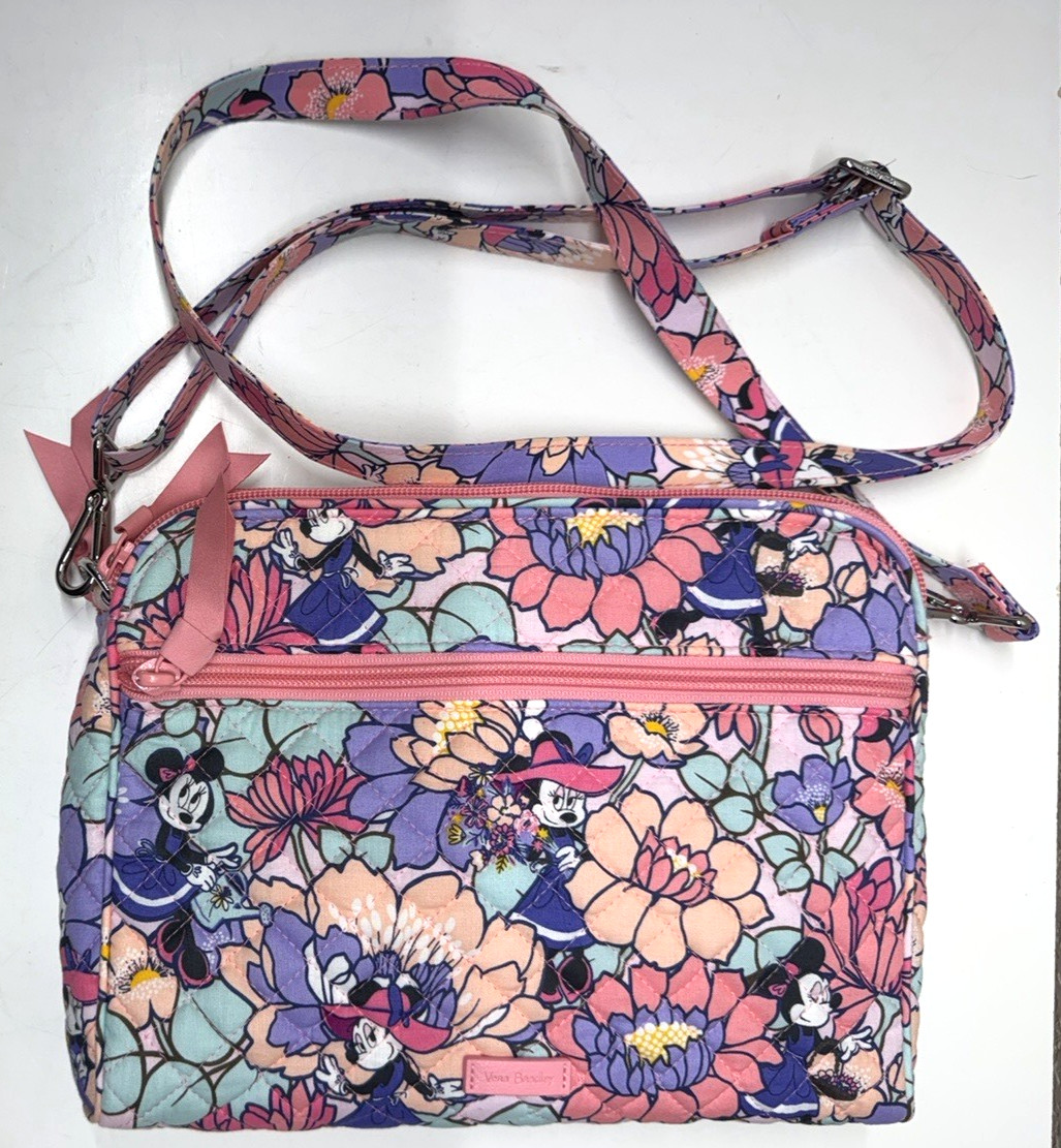 NWOT Vera Bradley Disney Minnie’s Garden Party Triple Compartment Crossbody Bag