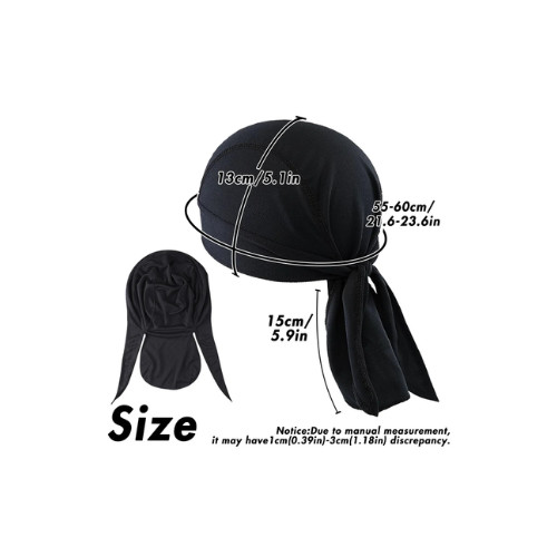 Motorcycle Wrap Biker Du Do Black Bandana Paisley Doo Rag Head Skull Cap Durag