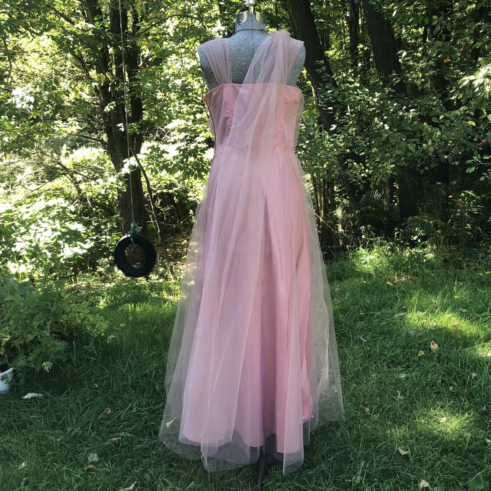 Vintage 1940’s Sequin Pearls Lace Cocktail Gown Dress 36-28-48 Stunning unworn