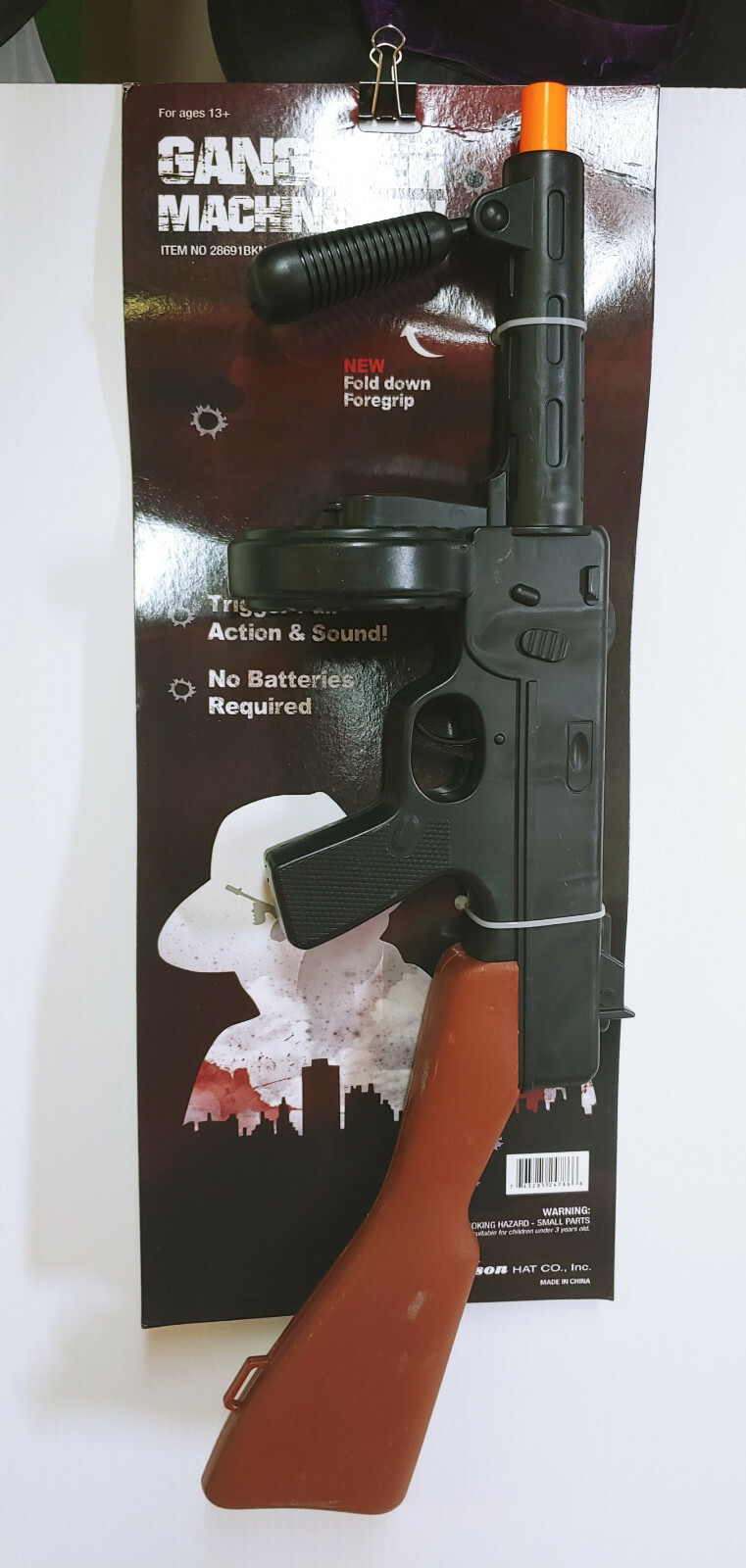 19.5″ Tommy Gun Toy Plastic Thompson Machine Gangster Costume Accessory Noise