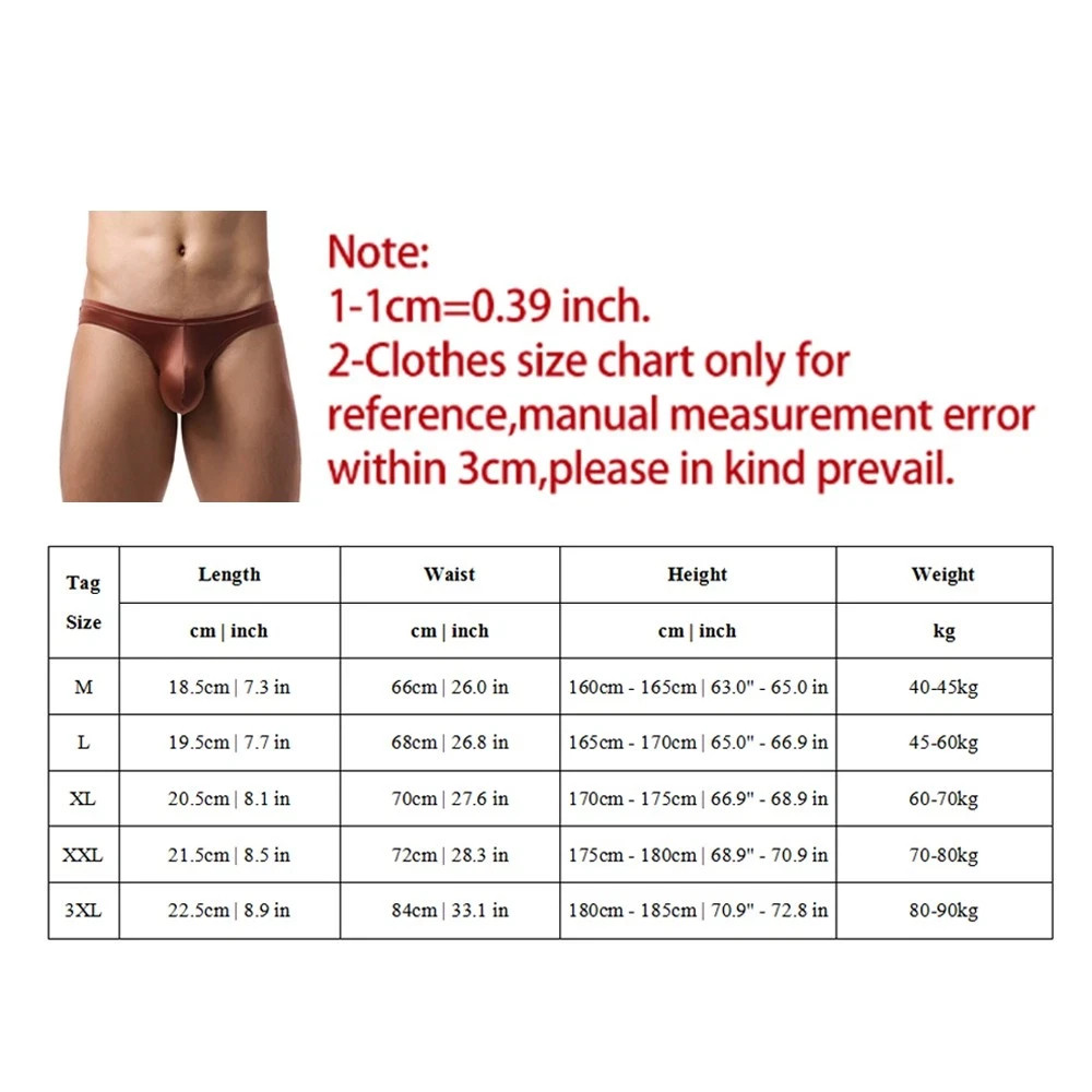 Men’s Sexy Underwear Low waist Briefs U Pouch Boxer Bikini Shorts Underpants US