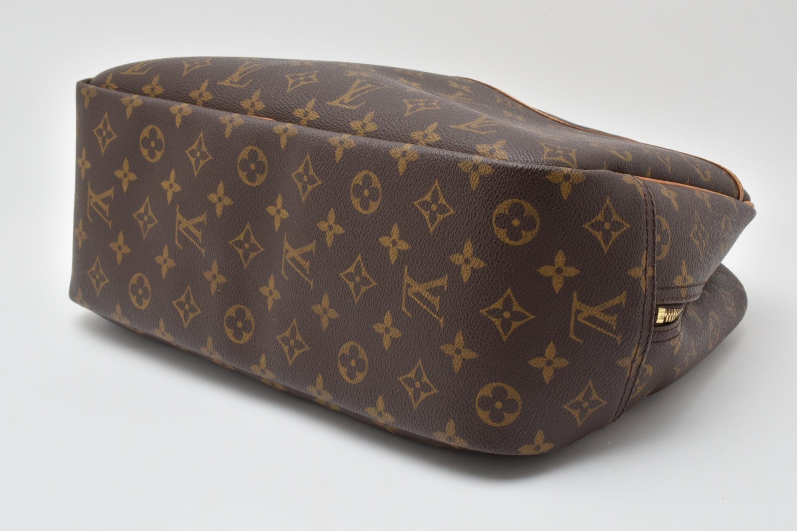 LOUIS VUITTON LV Logo Deauville Hand Bag Tote Bag Monogram Leather Brown M47270