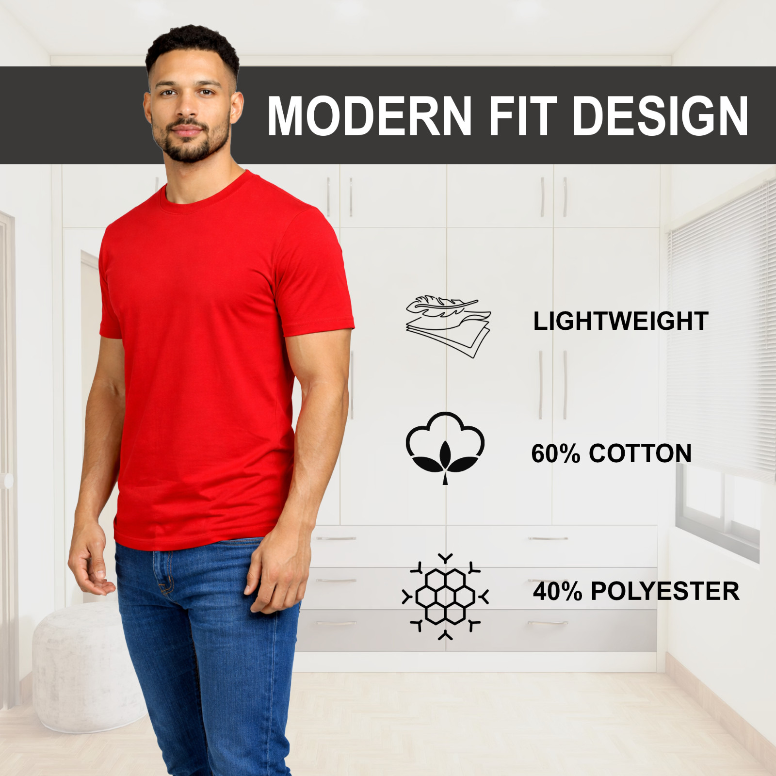 4-Pack Men’s Casual Crew Neck T-Shirt Tee (S-3XL) Free Shipping