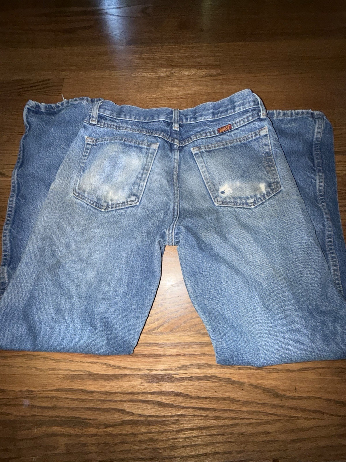 Vintage Rustler Jeans 29×30 100% Cotton Straight Leg Faded Workwear Denim