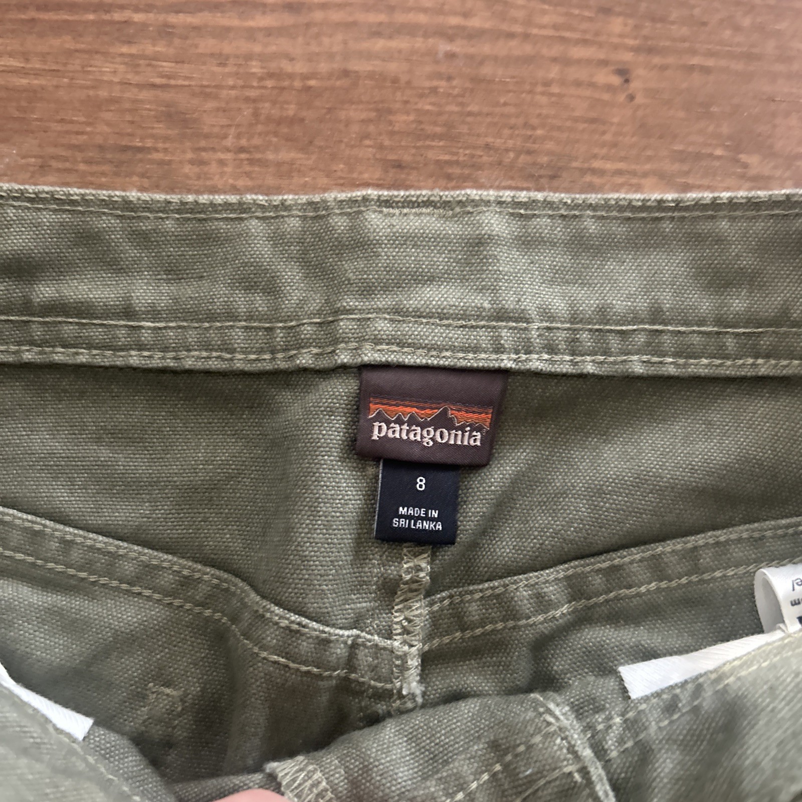 Patagonia Women’s Pants 8 All Seasons Hemp Canvas Double Knee Fatigue Green