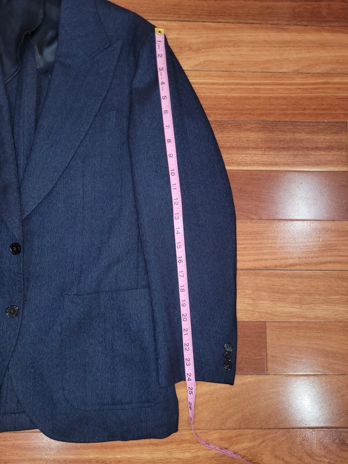 Spier Mackay Navy/Blue Wool Patch Pocket Peak Lapel Blazer 42R Slim