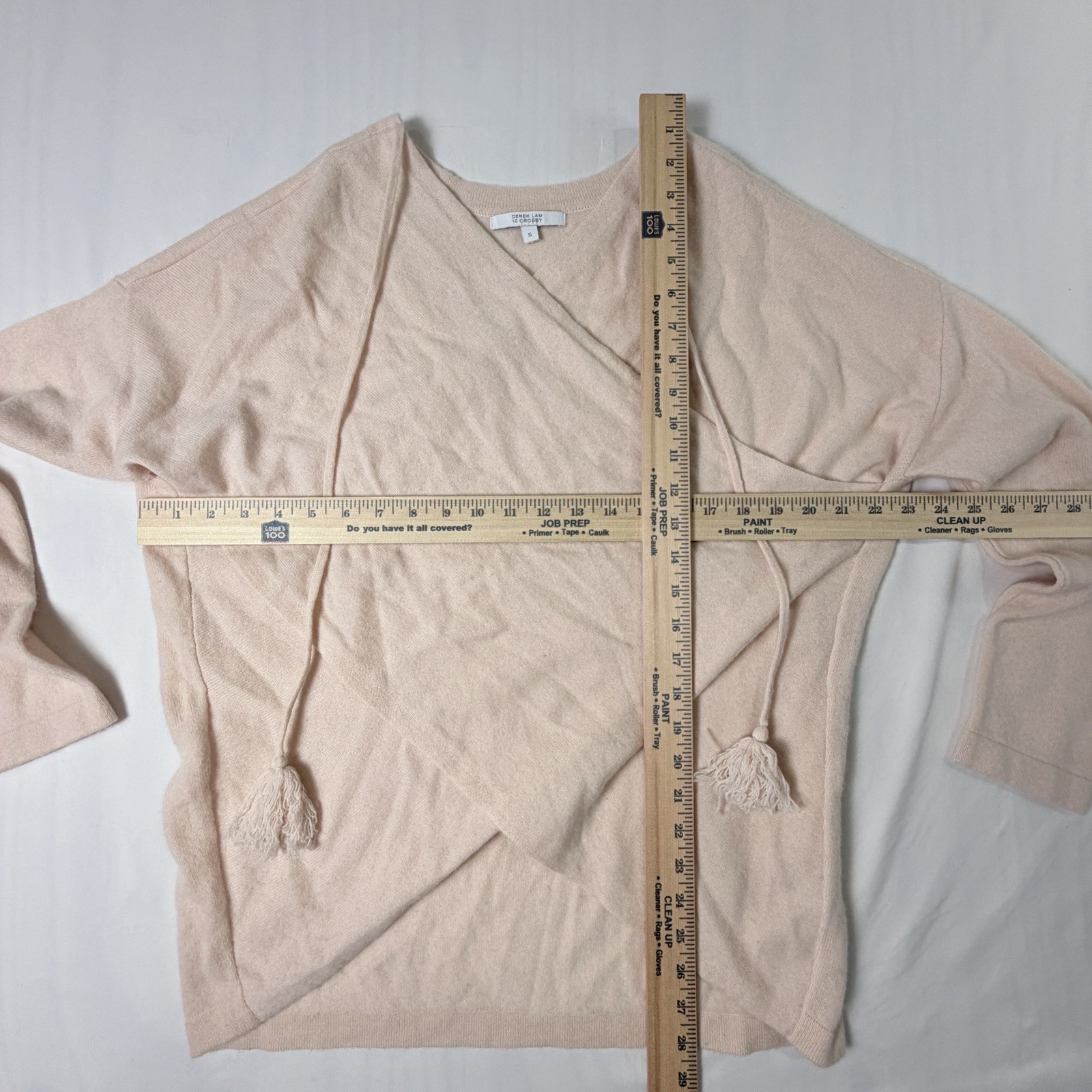 Derek Lam 10 Crosby 100% Cashmere Wrap Sweater Blush Pink Women Sz S Luxury