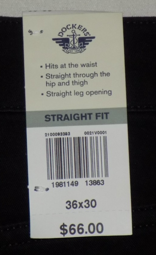 DOCKERS Men’s All-Day 5-Pocket Straight Fit Pants All Seasons Tech Black 36X30